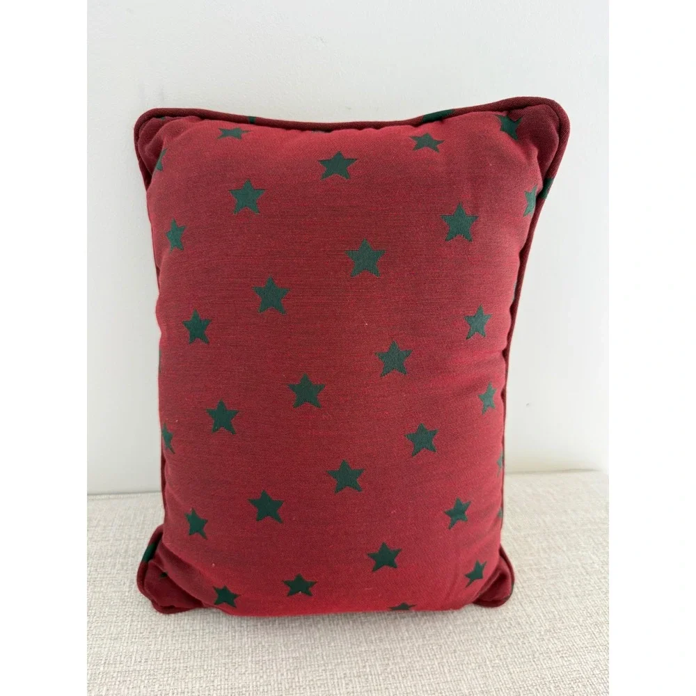 Vintage Woven Tapestry Christmas Pillow Santa Clause St Nick Victorian Style